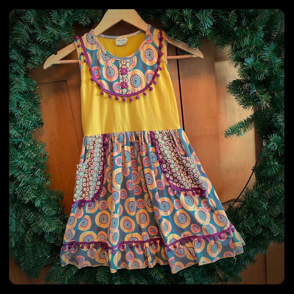 NWOT Ruffles by tutu & lulu Girls Dress Sz 7-8